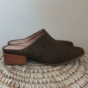 Olive Suede ABLE Miriam Pointed Toe Mules